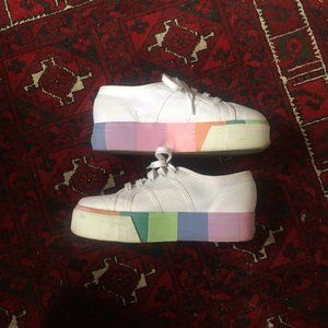 SUPERGA 2790 rainbow platform sneaker size 7.5-8